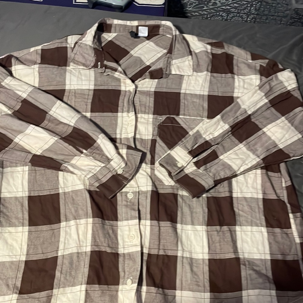 brown button up